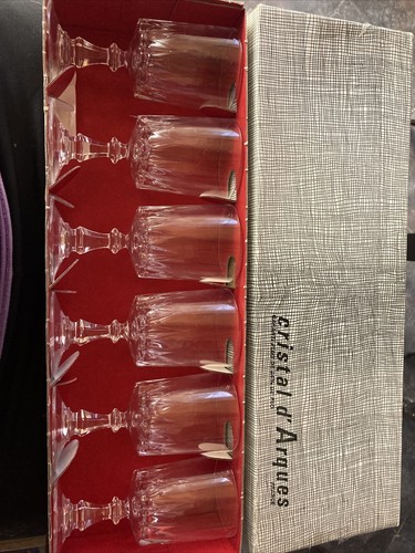 6 Cristal d' Arques Crystal Glass Sherry Goblets 6 cl In Original Box - Picture 2 of 4