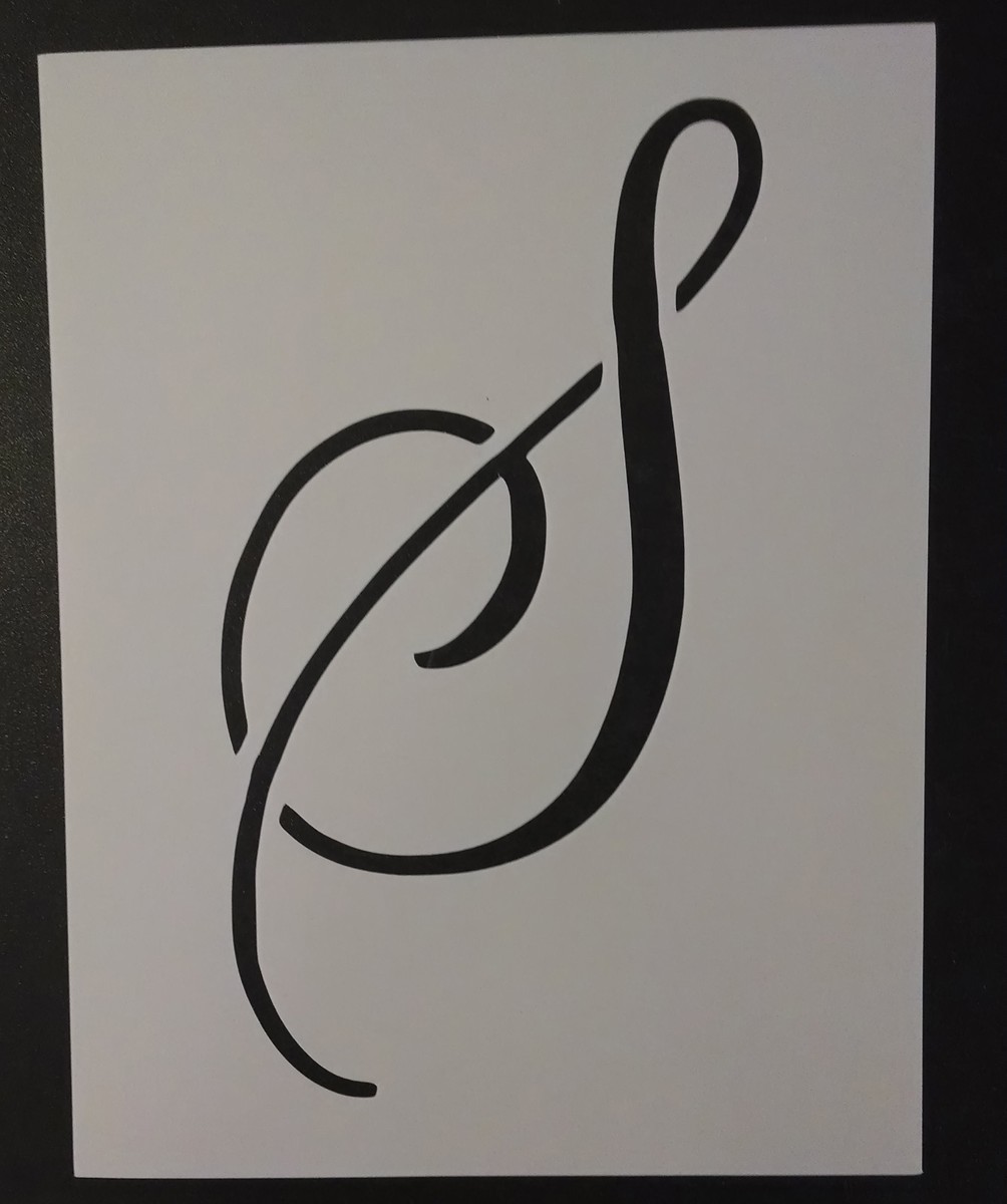 Large Big Script Cursive Letter S 8.5 large-big-script-cursive-letter-s-8-5-x-11-custom-stencil-fast-free-shipping-ebay