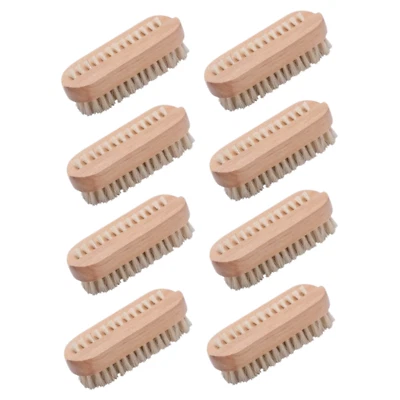 FUNTASY GIFTS 8 x Wooden Nail Brushes, Hygienic Double Sided Hand And Nail Cleaning Brush