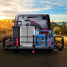 500 LBS Heavy Duty Folding Rear Hitch Mount Cargo Carrier Basket 60"X24.4"X13.8"