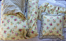 VTG Laura Ashley Carlisle Reversibe Twin Duvet W/Insert Bedskirt Throw Pillow
