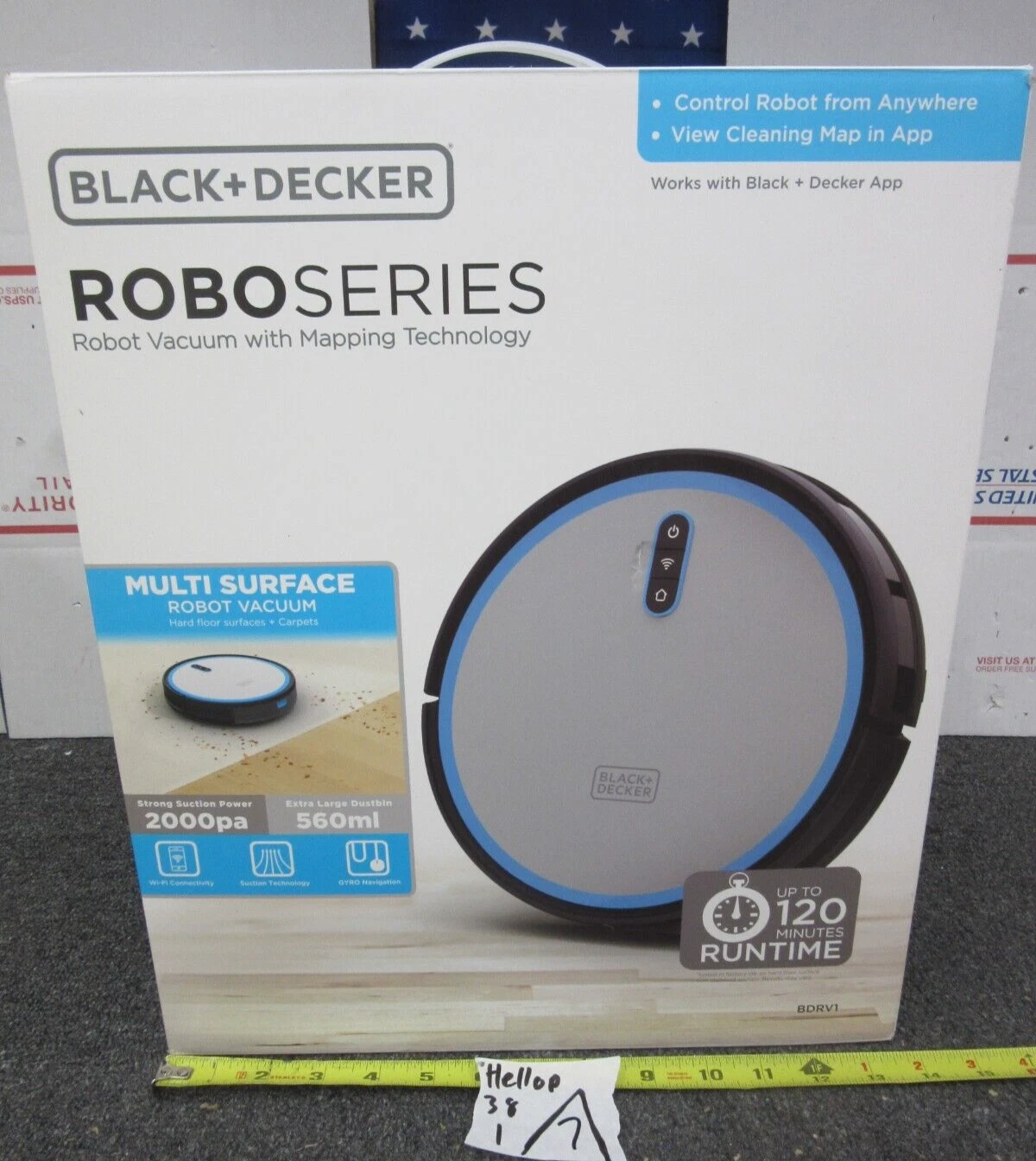 NEW Multi Surface Robot Vacuum Black & Decker Robo Series 2000pa 560ml BDRV1-SLV