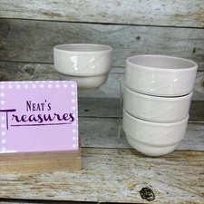 Homer Laughlin China LYRICA Restaurant White Stackable Fruit Sauce Bowls Set 4