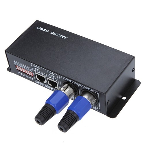 DC 12V-24V 3 Channel DMX Decoder LED Controller for RGB LED Strip Light F4M8
