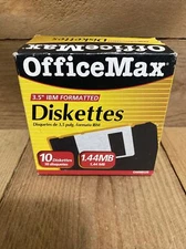 Vintage 1.44 MB Diskettes 3.5" Inch IBM Formatted Box of 10 Sealed Box New