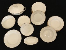 Servizio Piatti Porcellana Vintage Bordo Oro Blu - Richard Ginori 1939