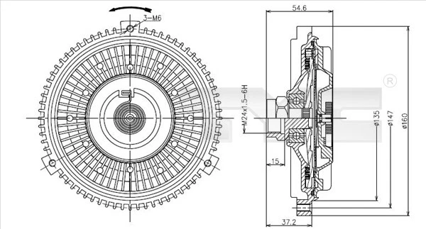 CLUTCH RADIATOR FAN 802-0061 FOR SKODA VW AUDI A4/B7/B6/B5 A6/C5 A8/D2 2.5L 6cyl - Image 3 of 4