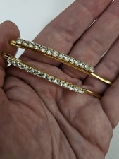 New Pair Of Gold-tone Rhinestone Bobby Pins - Hair Jewelry Accessories