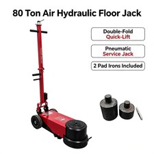 80 Ton Air Hydraulic Floor Jack With 2 Pad Irons Pneumatic Truck Service Jack