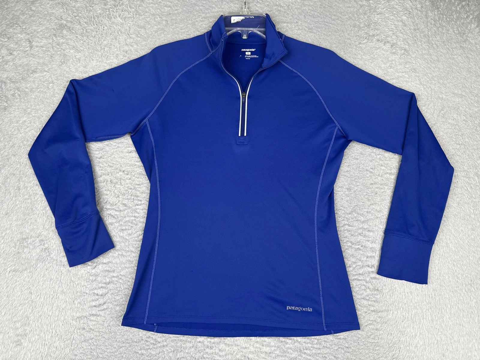 Patagonia Pullover Womens Small Blue 1/4 Zip Mock Neck Base Layer Athletic