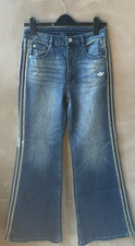 Adidas Originals pantaloni flair lavati jeans donna stile di vita casual nuovi con etichette KT3174