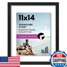 Americanflat 11x14 Floating Picture Frame with Polished Crystal-Clear Glass - Us