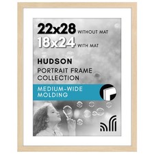 Americanflat 22x28 Poster Frame with Polished Plexiglass - Use as 18x24 Frame wi