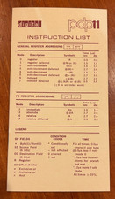 Vintage DEC Digital Equipment PDP-11 pdp11 Instruction List