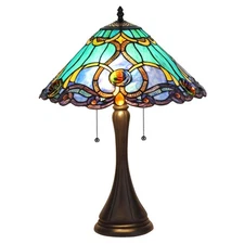 Chloe Lighting KEEGAN Tiffany-style 2 Light Victorian Table Lamp 16" Shade