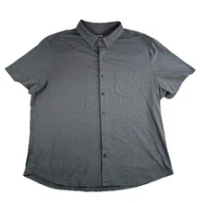 01 Algo Shirt Men XXL Dark Gray Button Up Performance Quick Dry Moisture Wicking