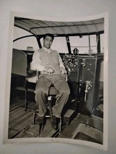 Rocky Marciano On Boat Type 1 Photo & 4x5 Neg 1953 Holland, MI.  Rm003