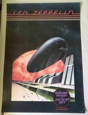 LED ZEPPELIN,'LIVE OAKLAND STADIUM JULY 1977 AUTHENTIC POSTER DAY ON THE GREEN