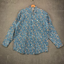 Cinch Mens Blue Paisley Floral Long Sleeve Bu...