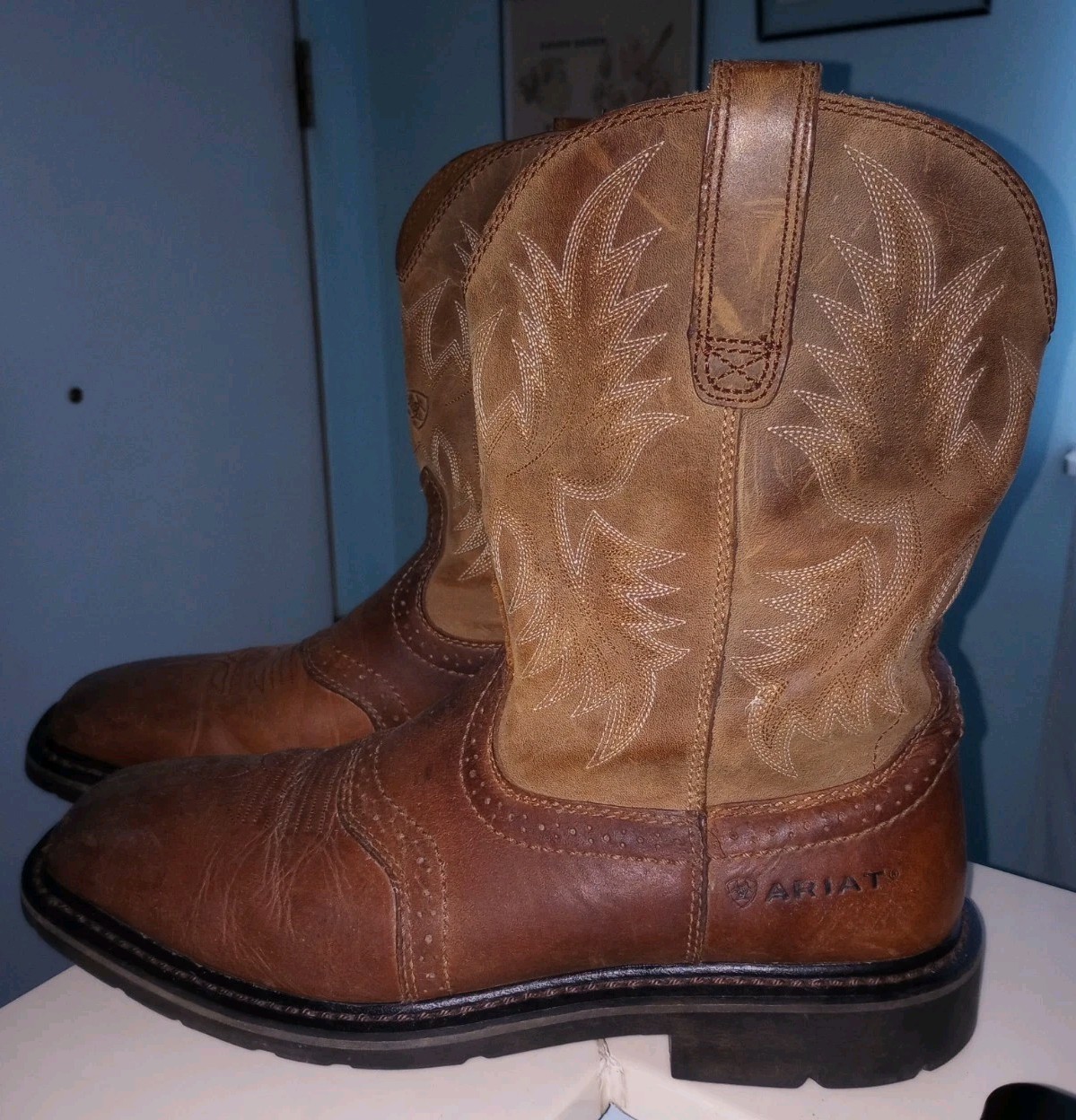 Ariat Western Performance Brown Square Toe Boots … - image 1