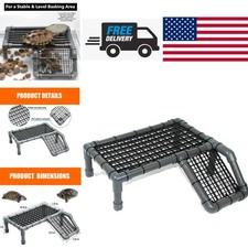 Reptile Basking Area 14 Inch Turtle Platform with Ramp and Drainage Features