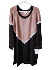 Lularoe Color Block LARGE Lauren Sweater Dress Long Sleeved Retro L #1 NEW