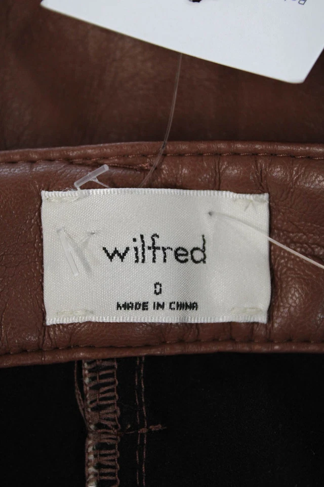 Wilfred Womens Textured Zip Button Lined Skinny Leg Dress Pants Brown Size 0 - Image 4 of 4