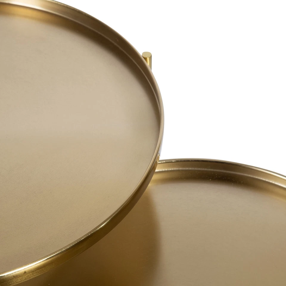 Mesa auxiliar moderna Ulani; juego de 2; dorada; sofisticada mesa auxiliar glamurosa... Foto 4 de 4