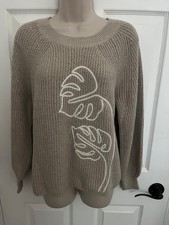 NWT  138 TOMMY BAHAMA Tan Beige Breezy Beach Crew Neck Knit Sweater, Small