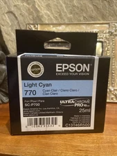 Epson Light Cyan 770 Ink C13T46R500 SC-P700 (Genuine OEM) *NEW* Exp. 2027