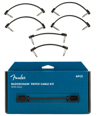 Fender Blockchain Patch Cable Kit, Black, Extra Small 6 Cables #0990825102