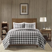 Woolrich Buffalo Check Reversible 3Pc Bedspread Quilt Set Size King NEW