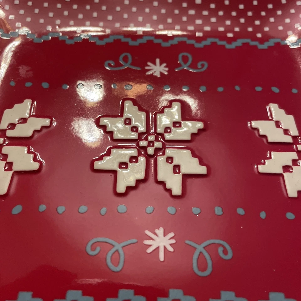 Hallmark Square Ugly Christmas Sweater Dessert Hors d’oeuvre ￼Plate Ceramic - Image 4 of 4