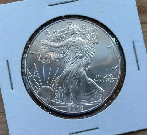 2000 Uncirculated American Silver Eagle 1 Oz .999 Fine Silver