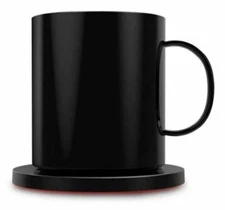 TJ Riley Coffee Mug And Warmer Set, 12 Oz, Black