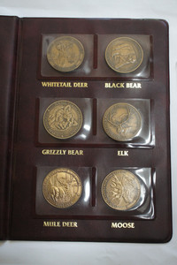 NAHC North American Hunting Club Big Game Collectors Series Brass Coins Set of 6