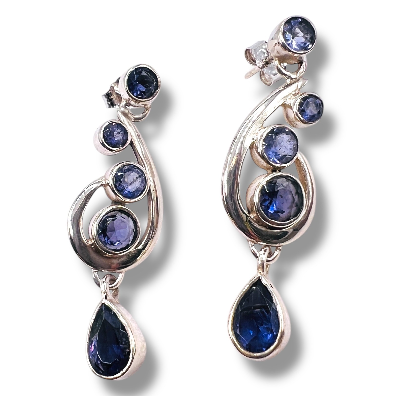 Solid 925 Sterling Silver Blue Natural Iolite Mul… - image 7