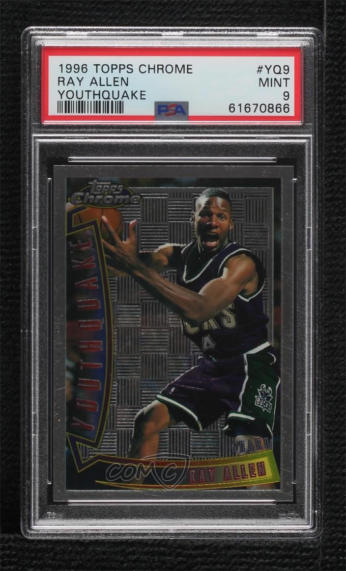 1996-97 Topps Chrome Youthquake Ray Allen #YQ9 PSA 9 MINT Rookie RC HOF 0hr4