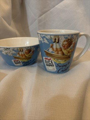 2005 Kellogg's Good Morning Swing To Crispness Ceramic Bowl & Mug Set