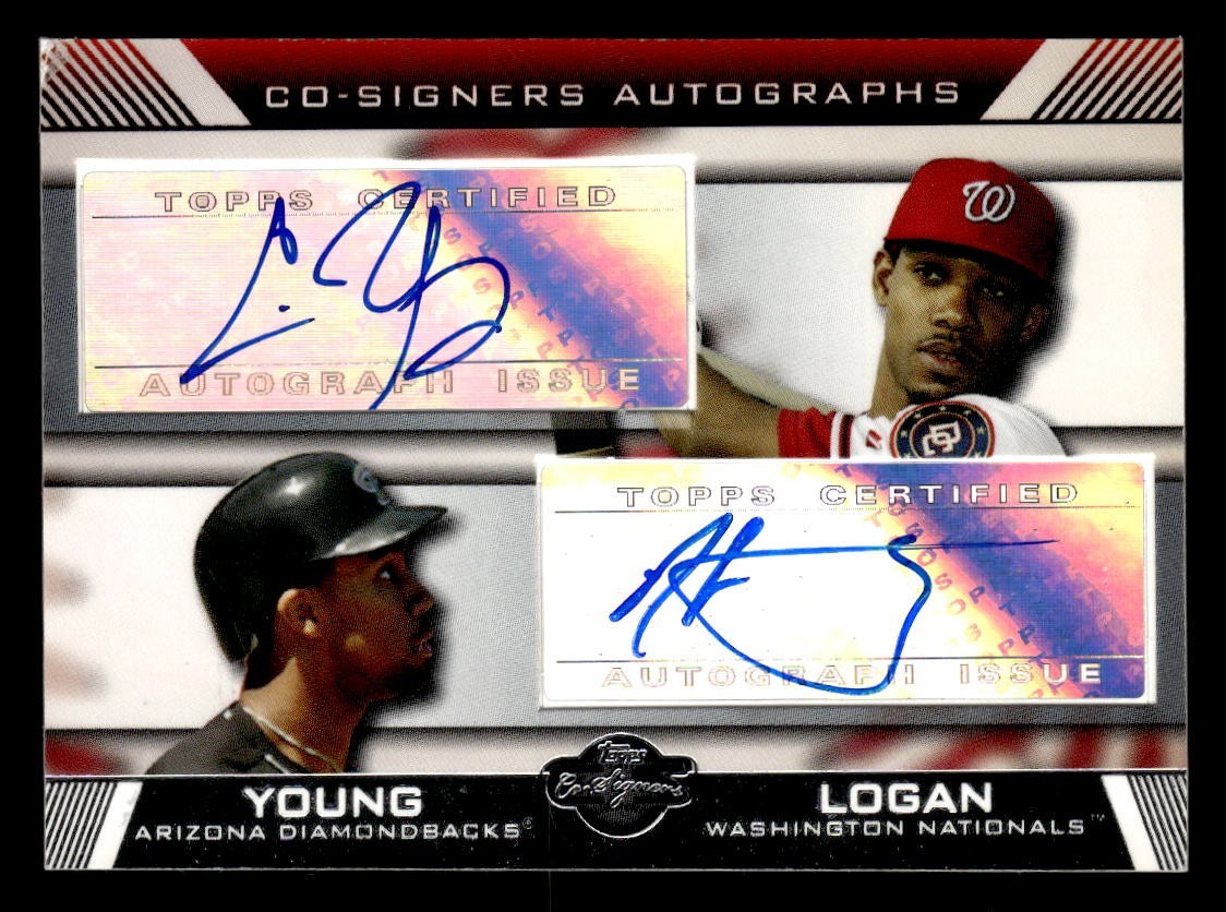 2007 Topps Co-Signers Dual Autographs Chris Young/Nook Logan Auto
