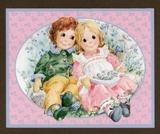 Vintage Red Farm Studio - 4 Note Cards, Boy Girl, Best Friends