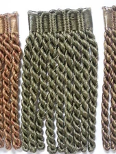 BY THE YARD - Putty Green & Gold 5" Bullion Fringe for Upholstery, home decor