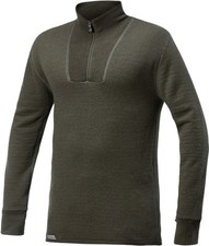 Woolpower Polo Rolli Merino 200 mit RV gr&uuml;n/ pine green langarm