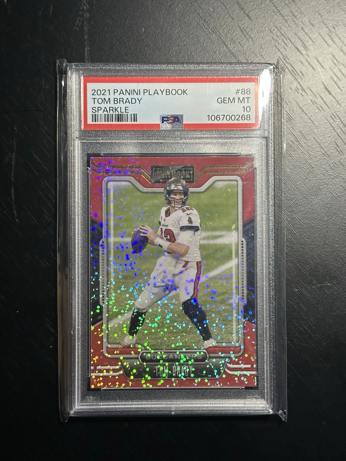 Deal for 2021 Panini Playbook #88 Tom Brady Sparkle PSA 10