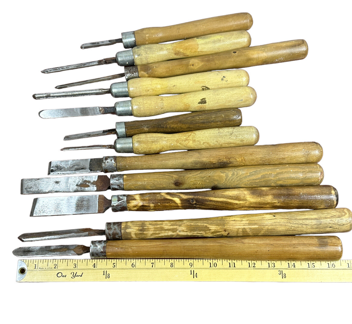 Lot of 12 Antique/Vintage Wood Carving Gouges Spoon Chisels Two Markings eBay