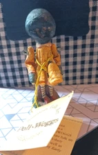 RARE American Folk Art BLACK GIRL Critchfield & Fortunato Poli-woggs