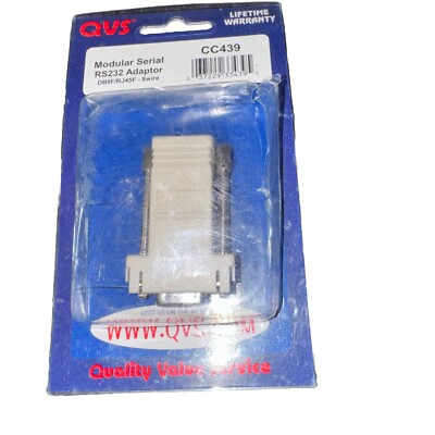 QVS CC439 Serial/Terminal Modular Adaptor DB9 Female to RJ45 Female Sealed Bag 