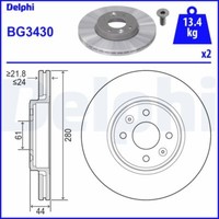 2X Delphi BG3430 Bremsscheibe FüR Dacia Renault