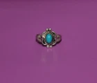 Sterling Silver Vintage Western Style Turquoise Ring Size 5   [122GCM]
