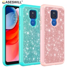 For Motorola Moto G Play 2021 Bling Glitter Shockproof Case  Screen Protector